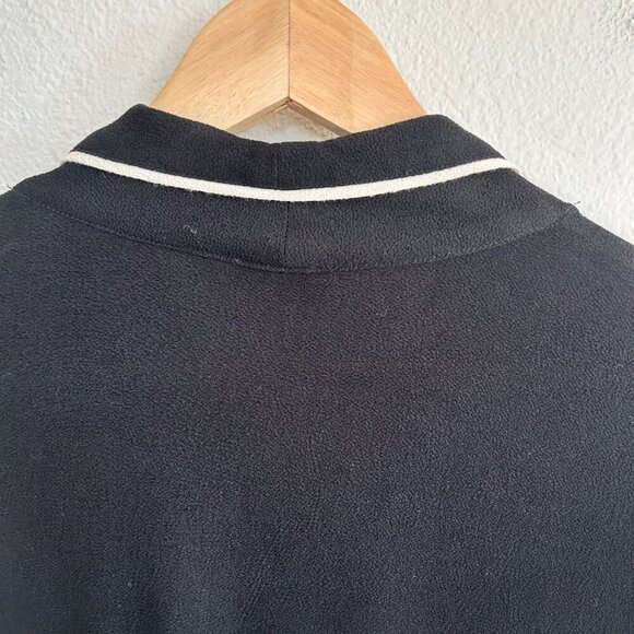 Vtg Niche Nilgun Derman Jacket Crepe Button Up Pinch Black White Trim - Picture 7 of 11